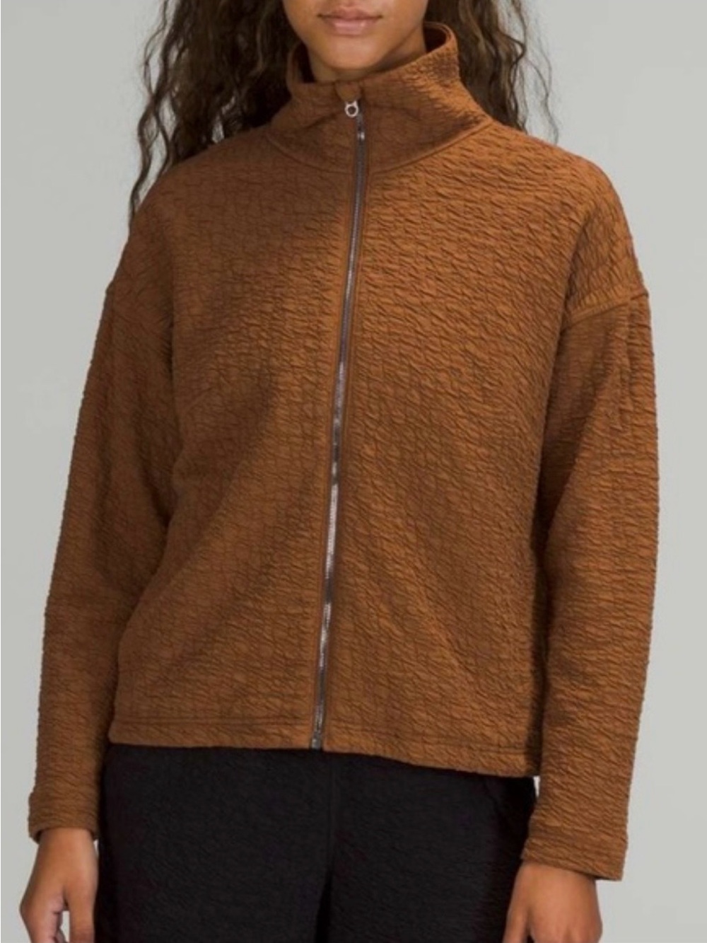 Lululemon Brown Rippled Full-Zip Women's Jacket